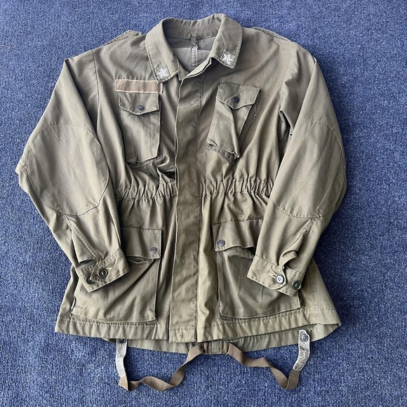 Vintage Military Field Jacket Mens Medium Large OD Green Paratrooper Smock